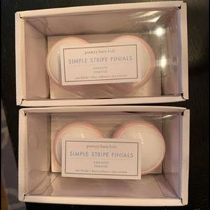 Pottery Barn Kids striped finials two sets